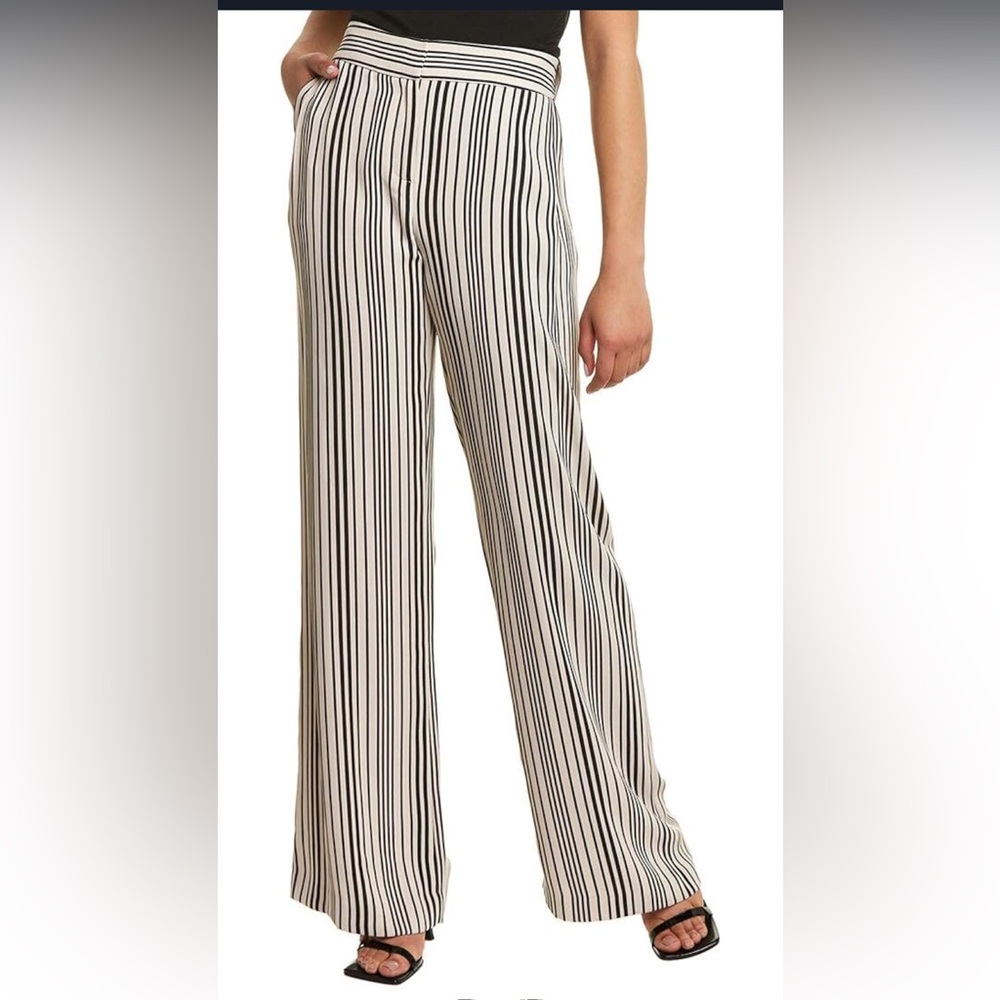 Halston Heritage Striped Black and White Women's Pants
